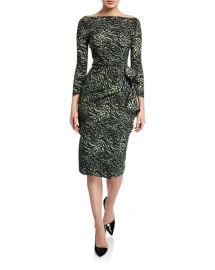 Chiara Boni La Petite Robe Zelma Side-Shirred Printed Dress at Neiman Marcus